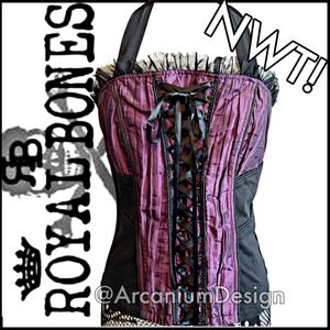 ❌ SOLD NWT Royal Bones by Tripp Purple Crinkle Corset Mall